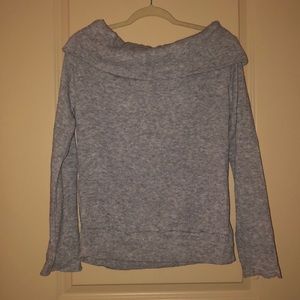 Off the Shoulder Gray Sweater